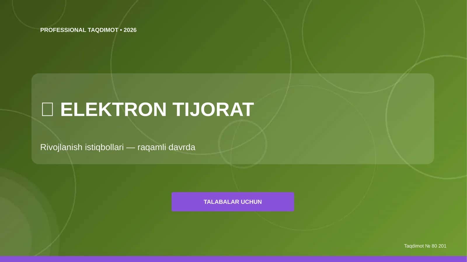 Elektron tijorat: rivojlanish istiqbollari (raqamli davrda) [talabalar uchun]