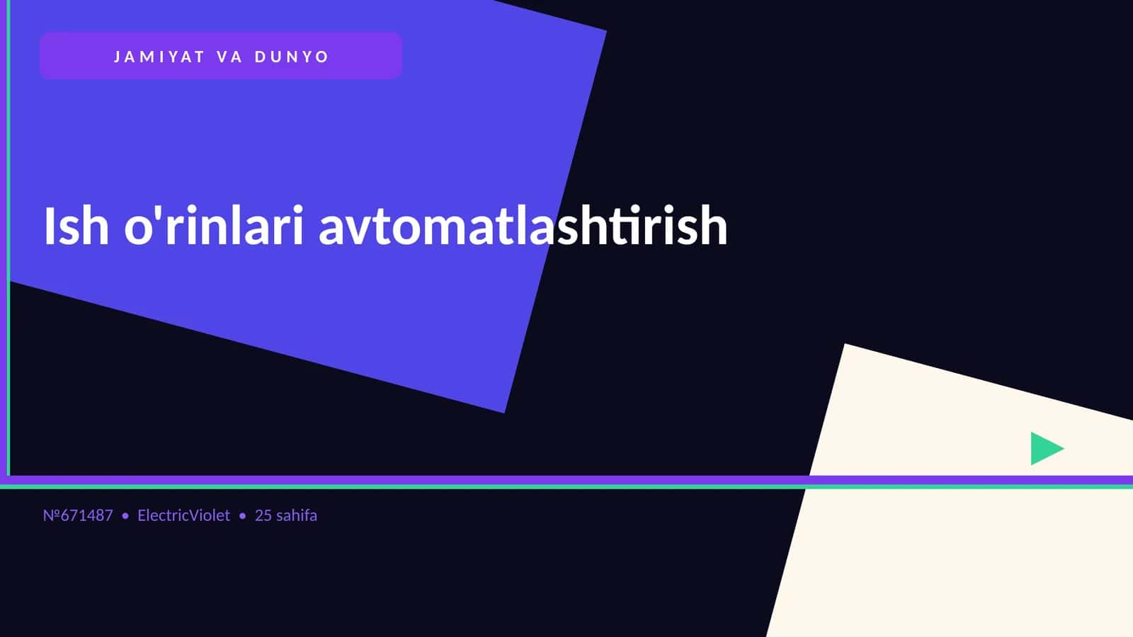 Ish o'rinlari avtomatlashtirish