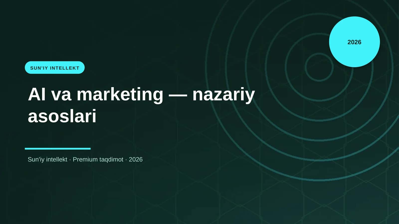 AI va marketing — nazariy asoslari