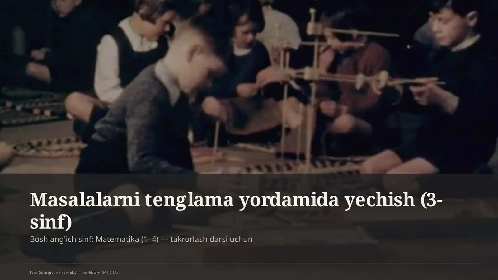 Masalalarni tenglama yordamida yechish (3-sinf)