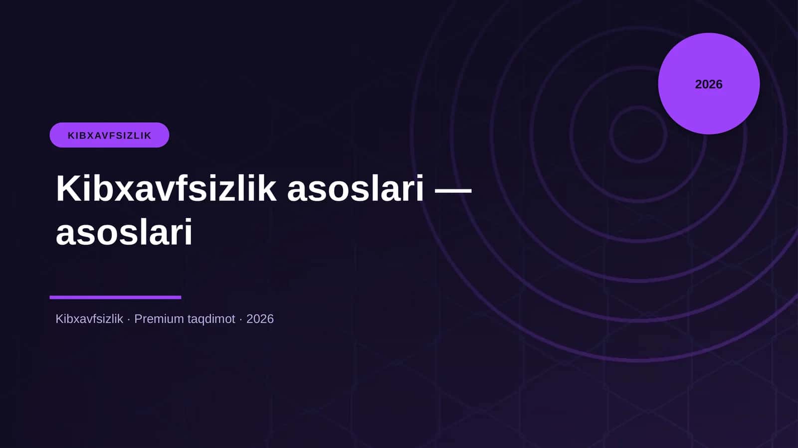 Kibxavfsizlik asoslari — asoslari