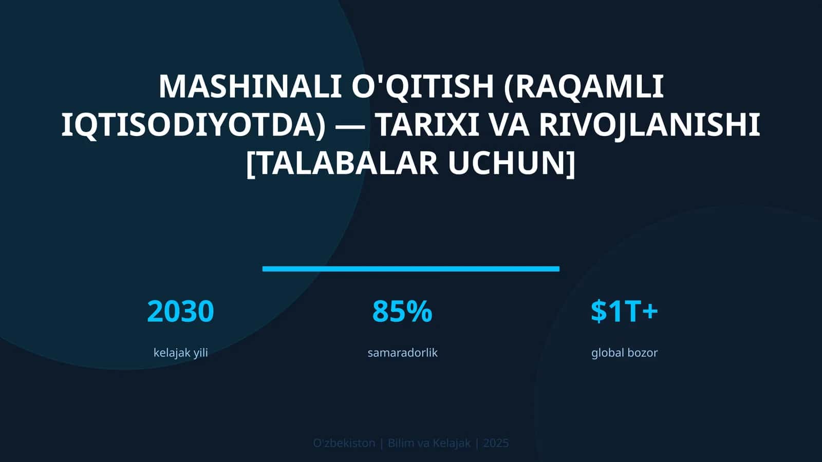 Mashinali o'qitish (raqamli iqtisodiyotda) — tarixi va rivojlanishi [talabalar uchun]