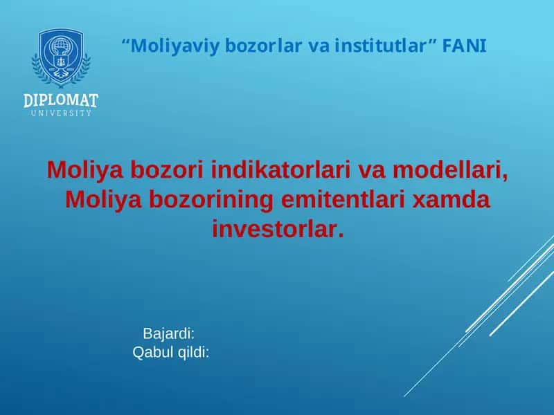 Moliva bozorlar va institutlar fanı