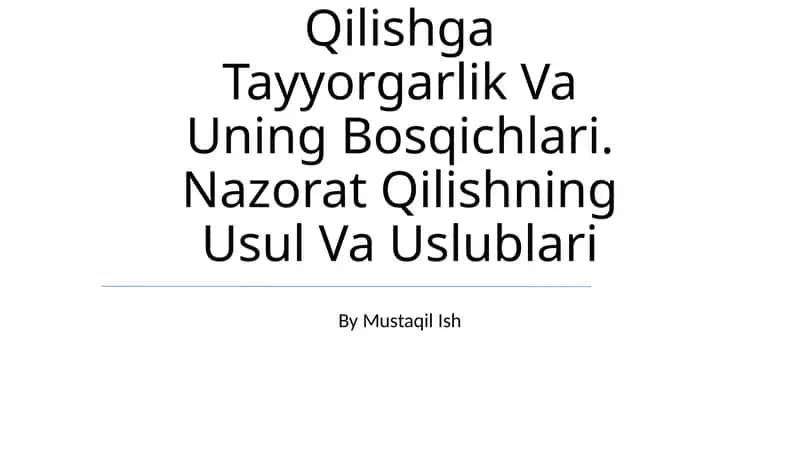 Nazorat Qilishning Maqsadi, Vazifalari Va Unga Qo'Yiladigan Talablar