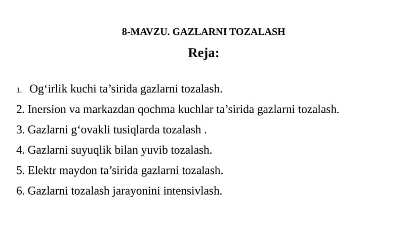 Gazlarni Tozalash