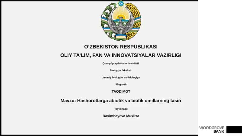 Hashorotlarga abiotik va biotik omillarning tasiri