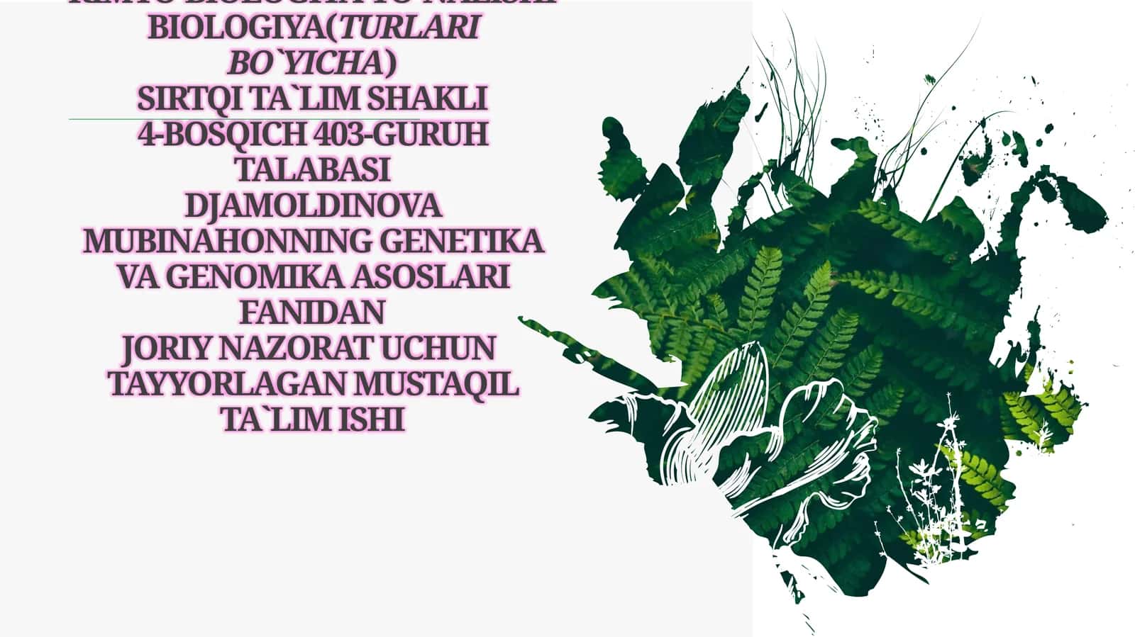 MIQDOR BELGILAR GENETIKASI