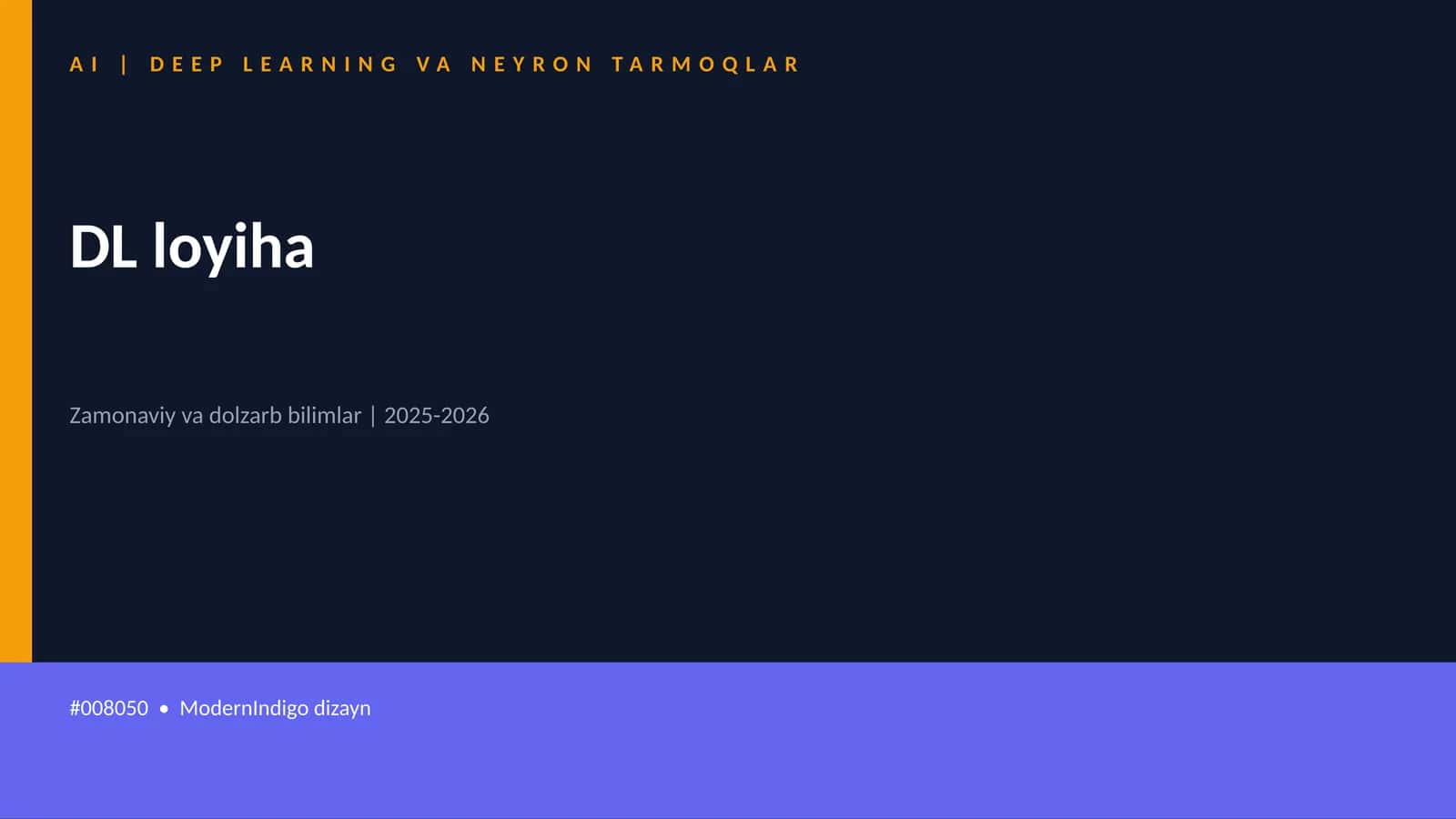 AI | DEEP LEARNING VA NEYRON TARMOQLAR