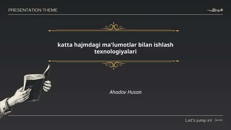 Katta hajmdagi ma'lumotlar bilan ishlash texnologiyalari