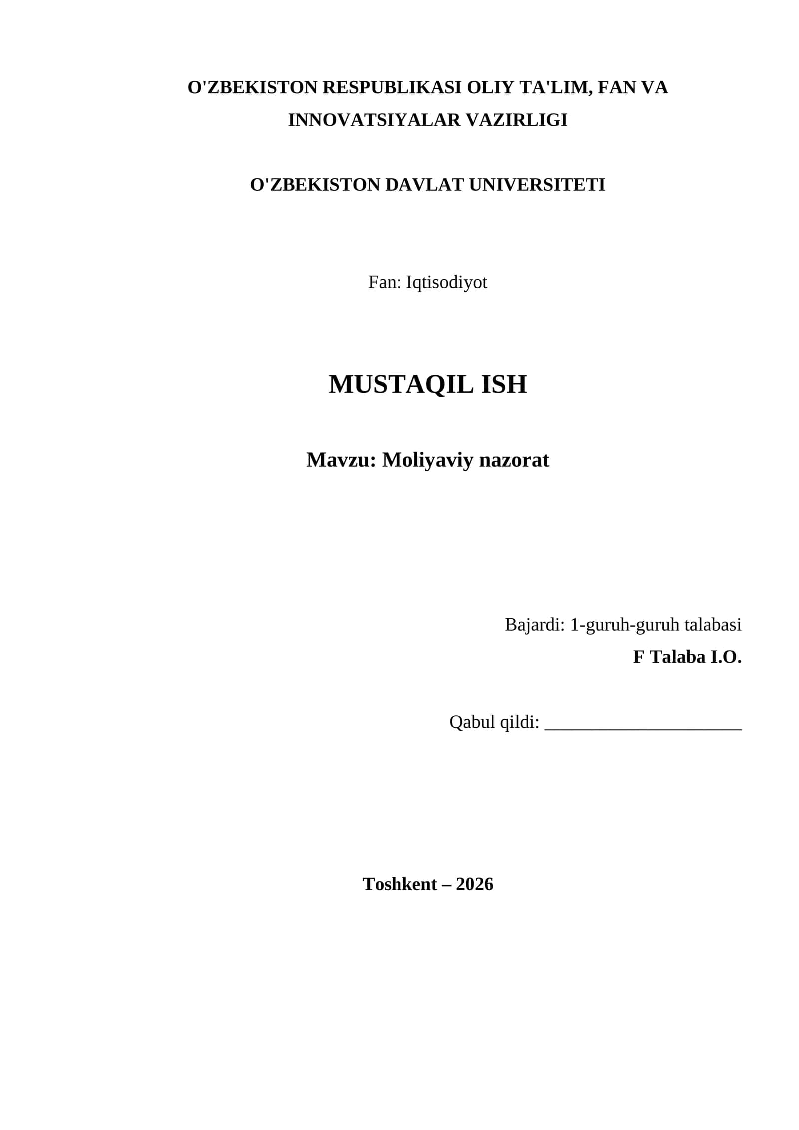 Moliyaviy nazorat