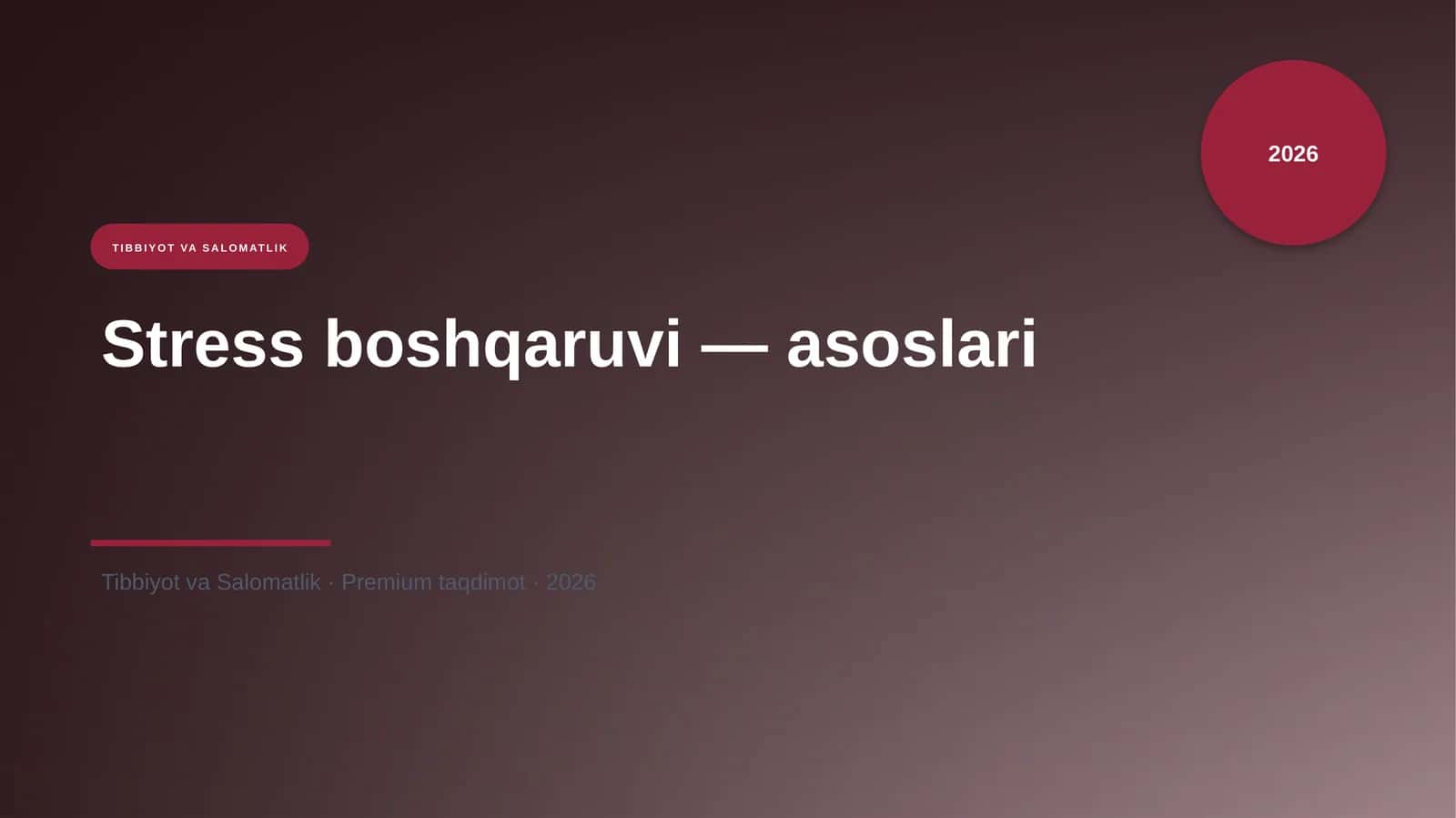 Stress boshqaruvi — asoslari