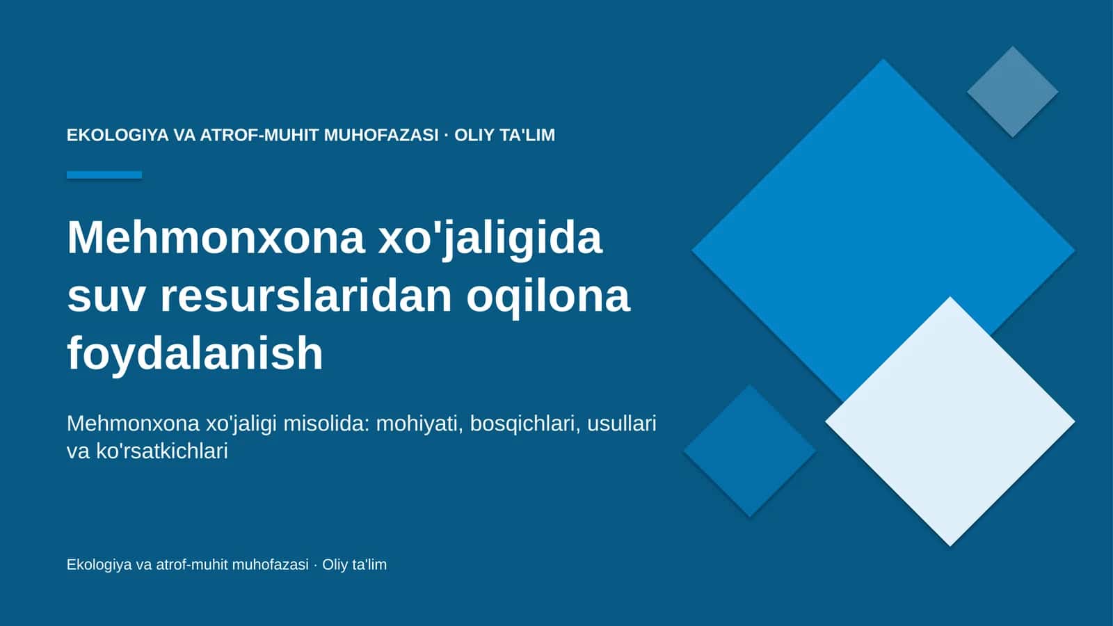 mehmonxona xo'jaligida suv resurslaridan oqilona foydalanish 4655