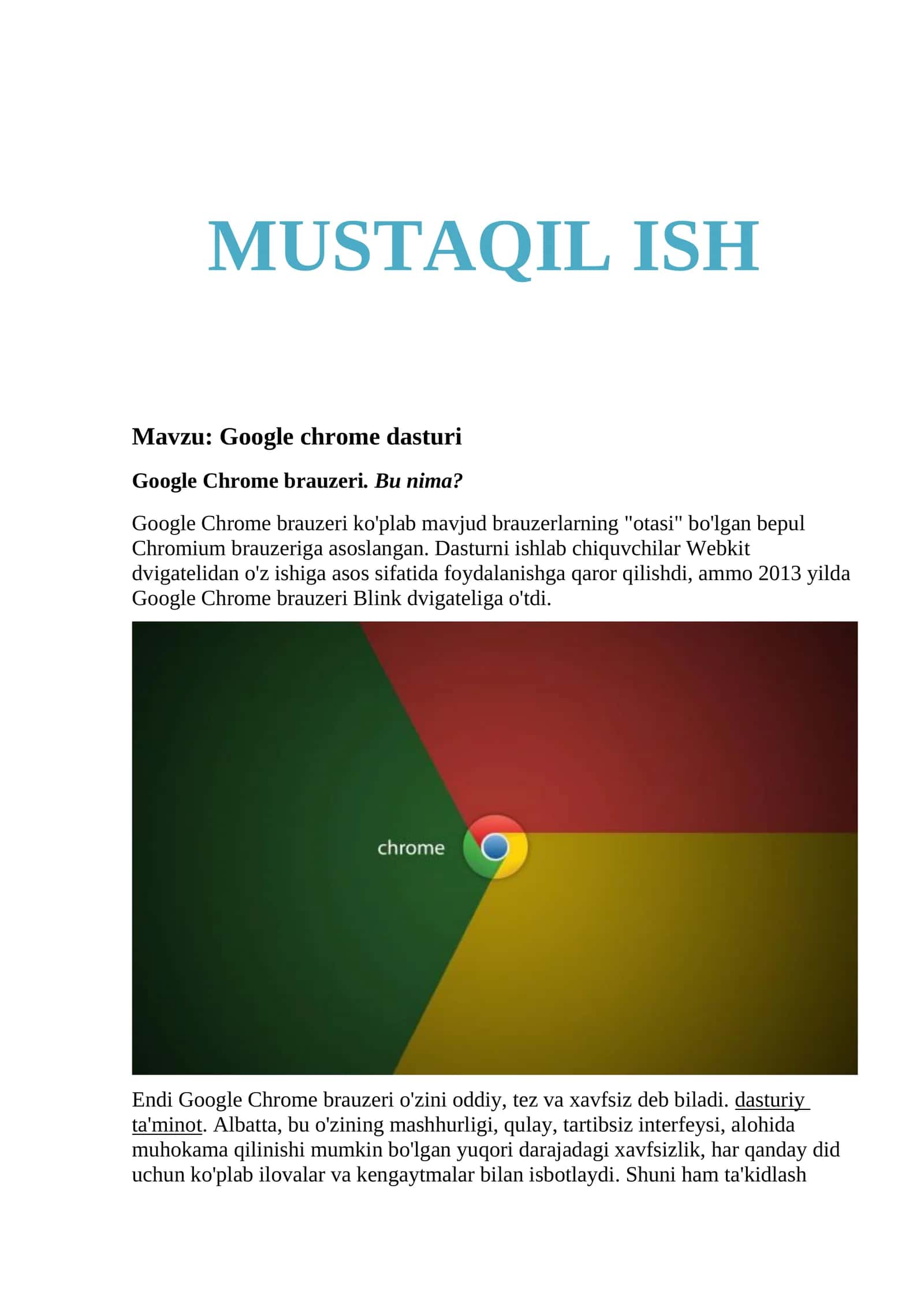 Google Chrome brauzeri