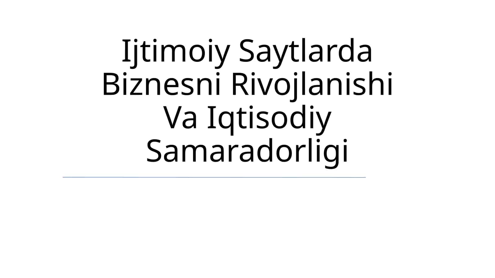 Biznesni Rivojlantirish Uchun Ijtimoiy Media