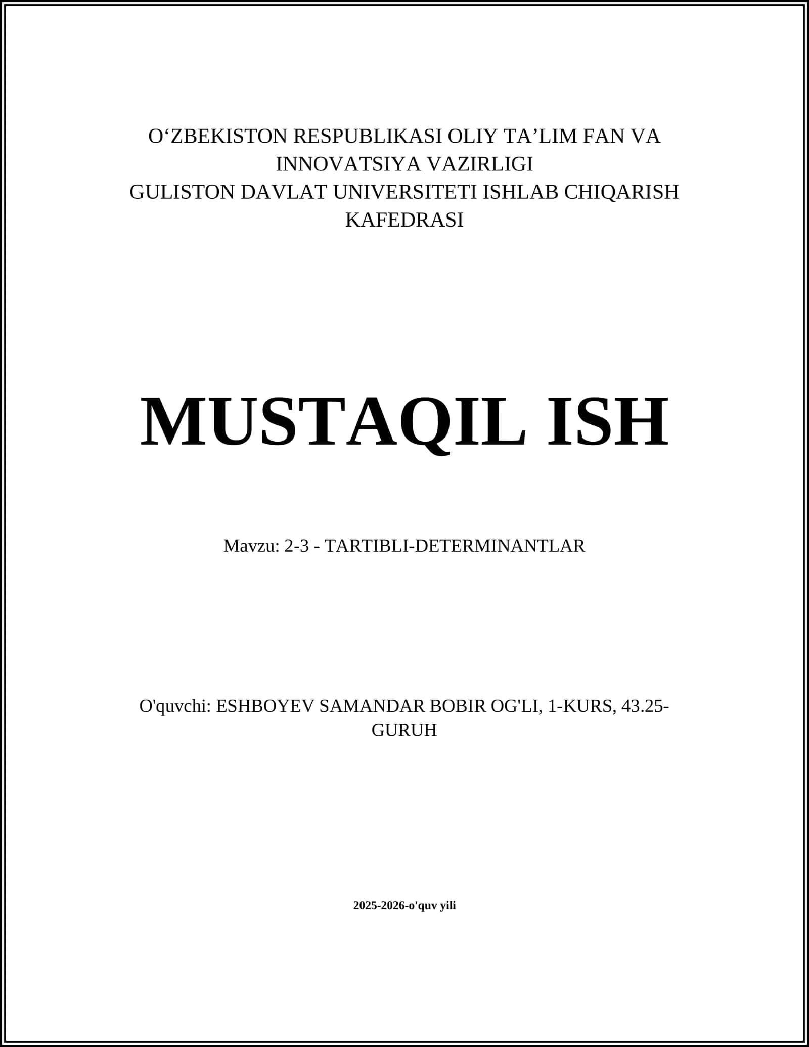 2-3 - TARTIBLI-DETERMINANTLAR