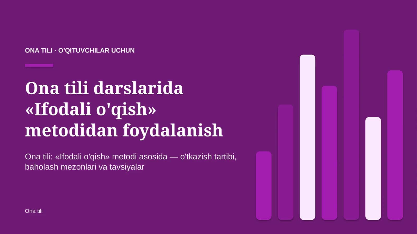 ona tili darslarida ifodali o'qish metodidan foydalanish 3486