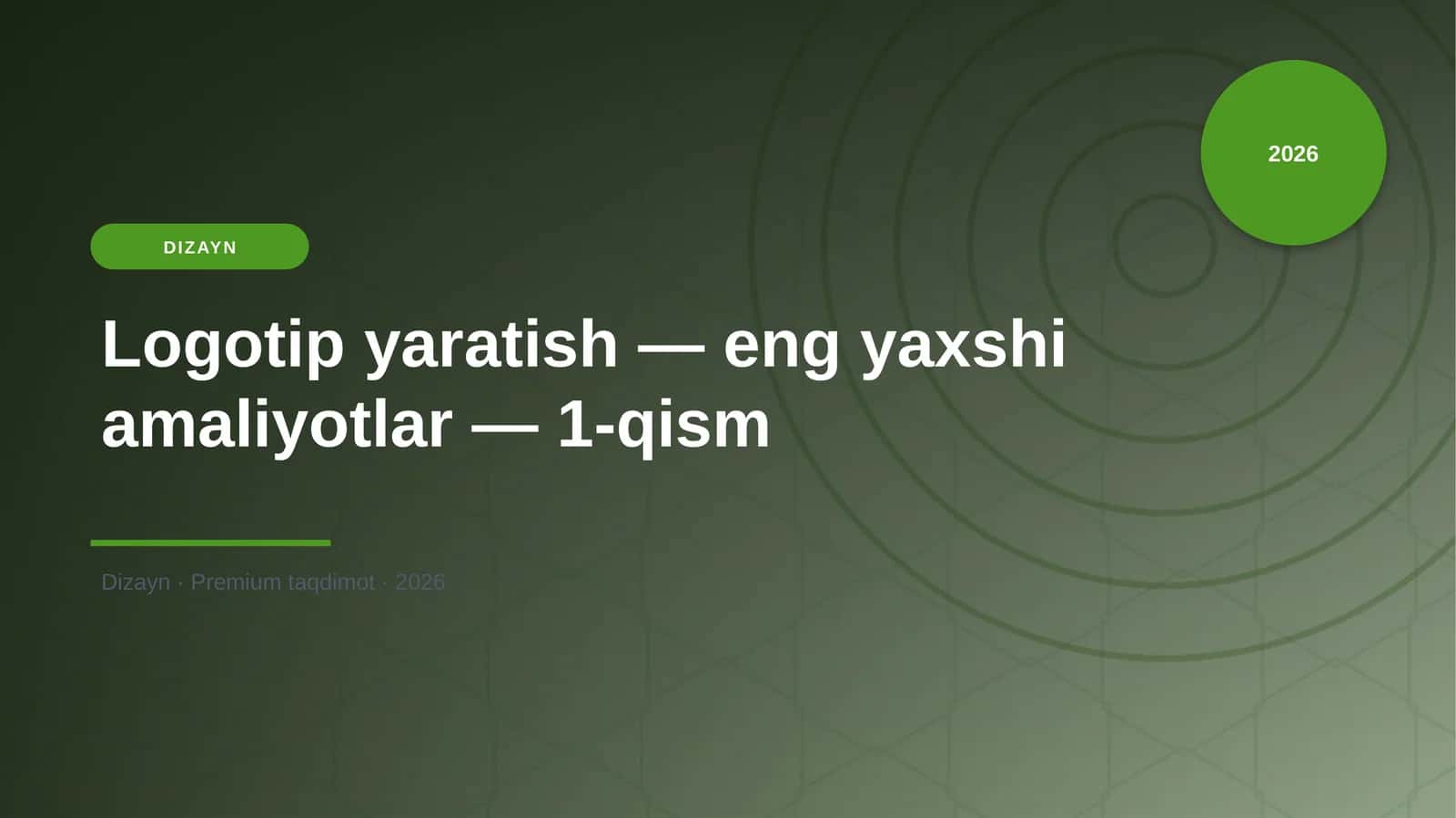 Logotip yaratish — eng yaxshi amaliyotlar — 1-qism