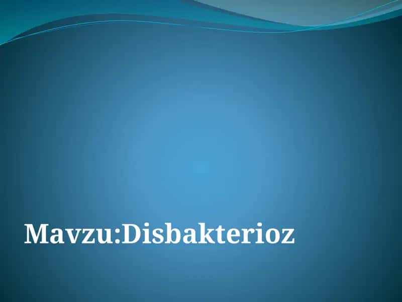 Disbakterioz