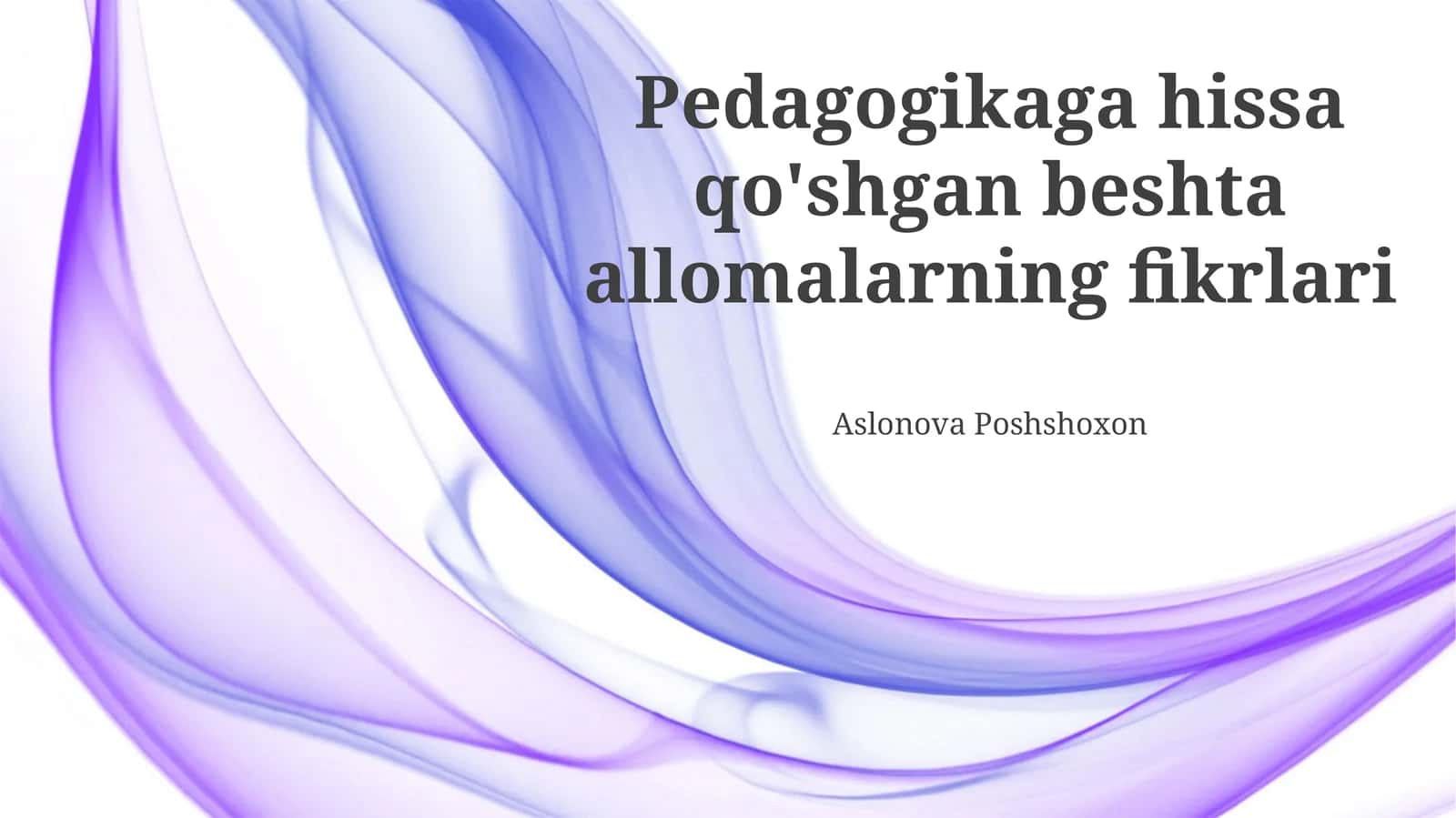 Ta'limdagi yangi yondashuvlar