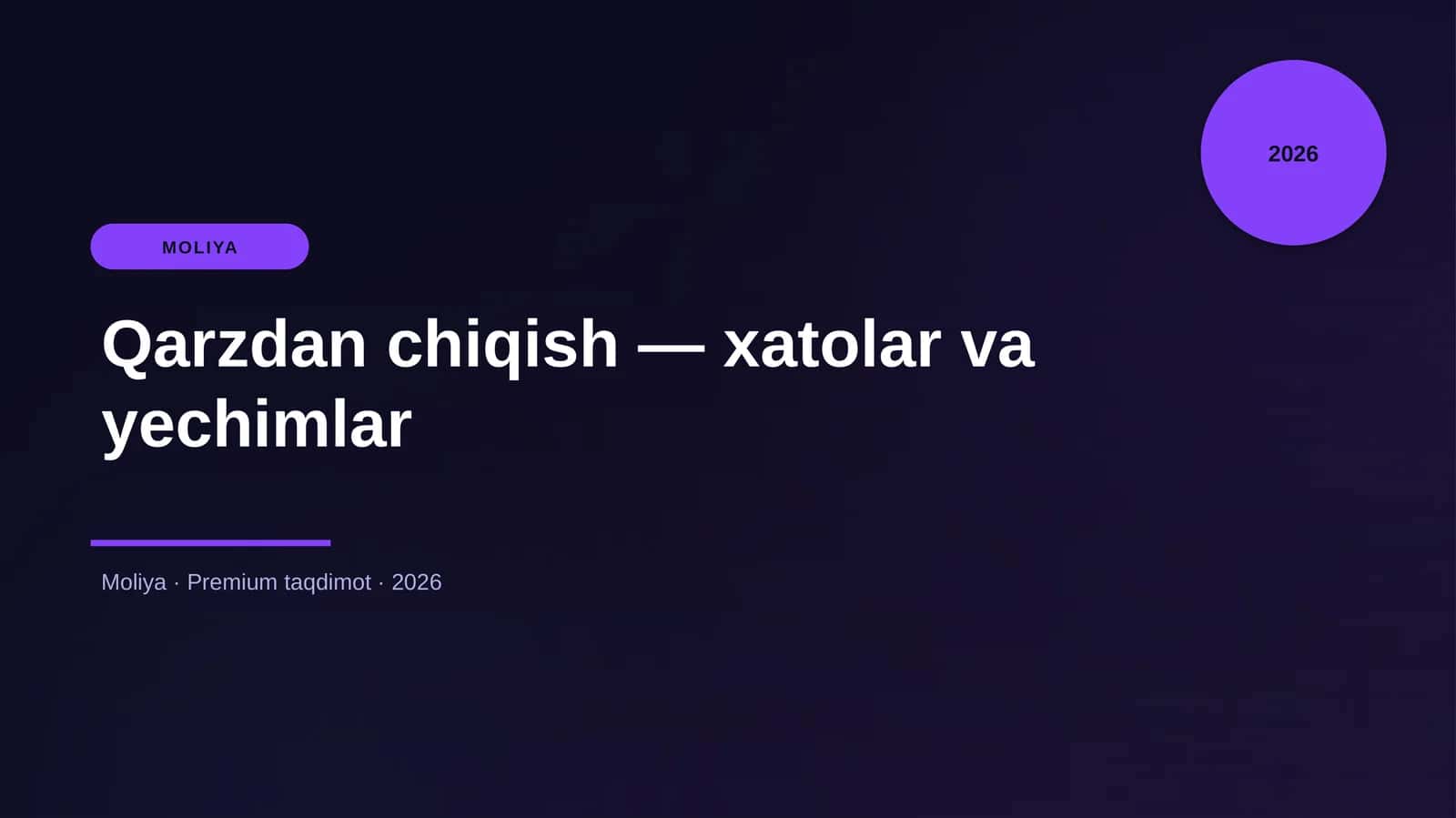 Qarzdan chiqish — xatolar va yechimlar