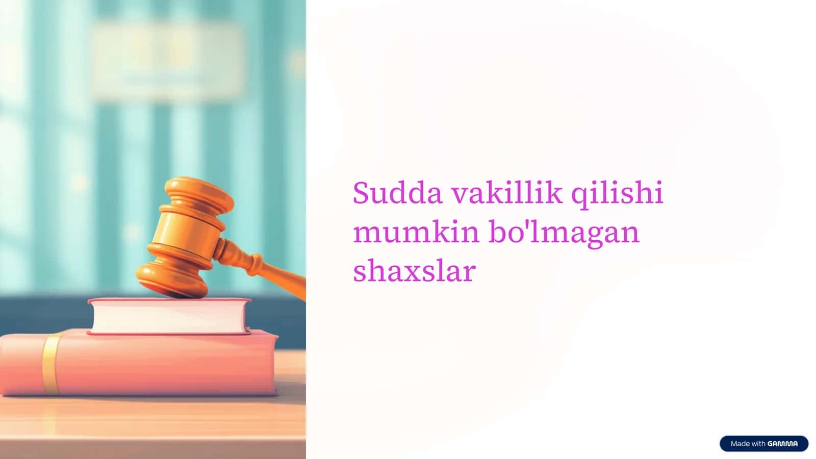 sudda vakillik qilishi mumkin bo'lmagan shaxslar