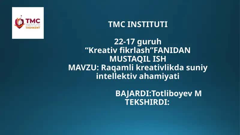 Kreativlik dasuniy intellektiva hamiyati