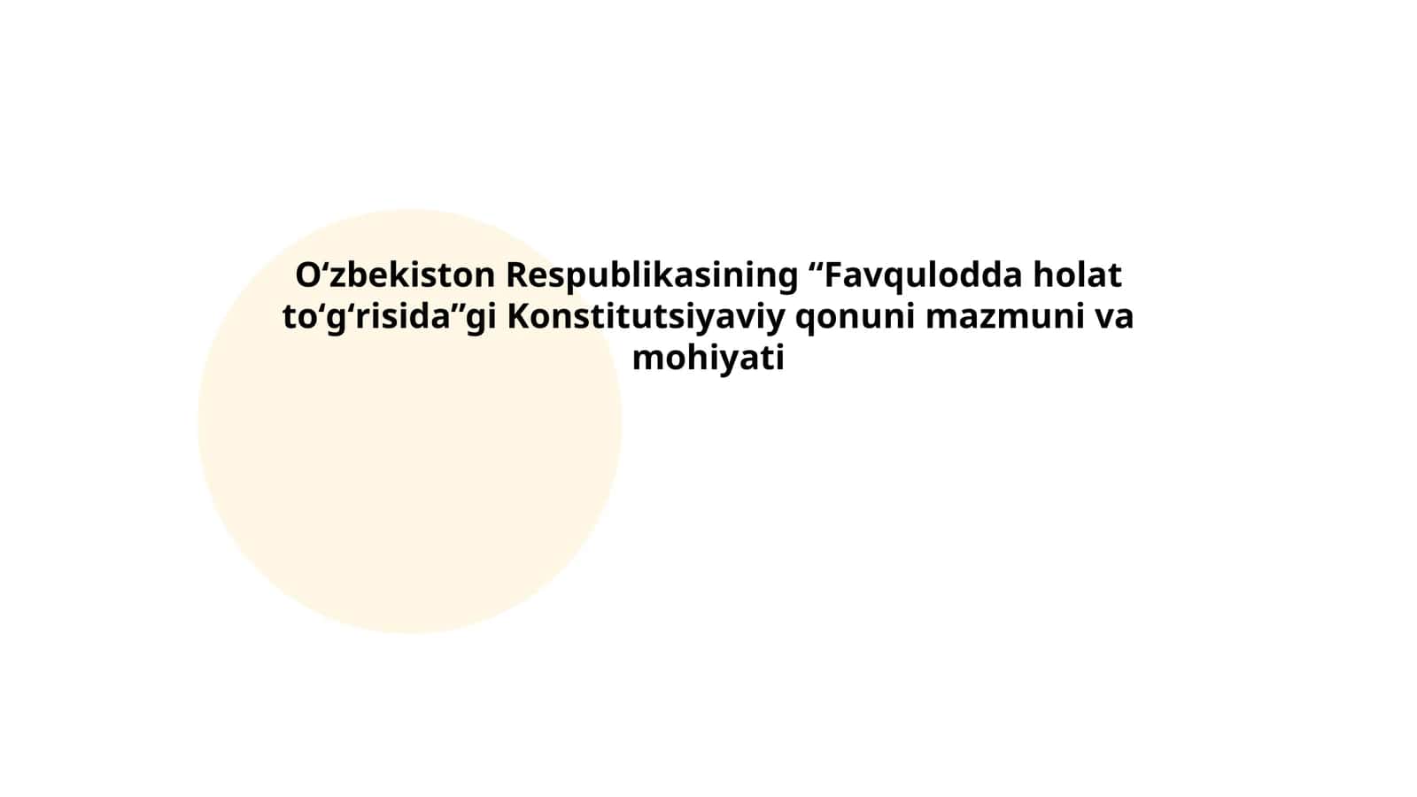 Favqulodda holat to'g'risida