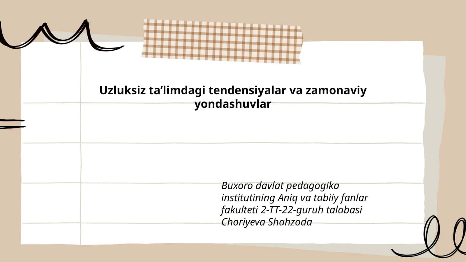 Uzluksiz ta’limdagi tendensiyalar va zamonaviy yondashuvlar