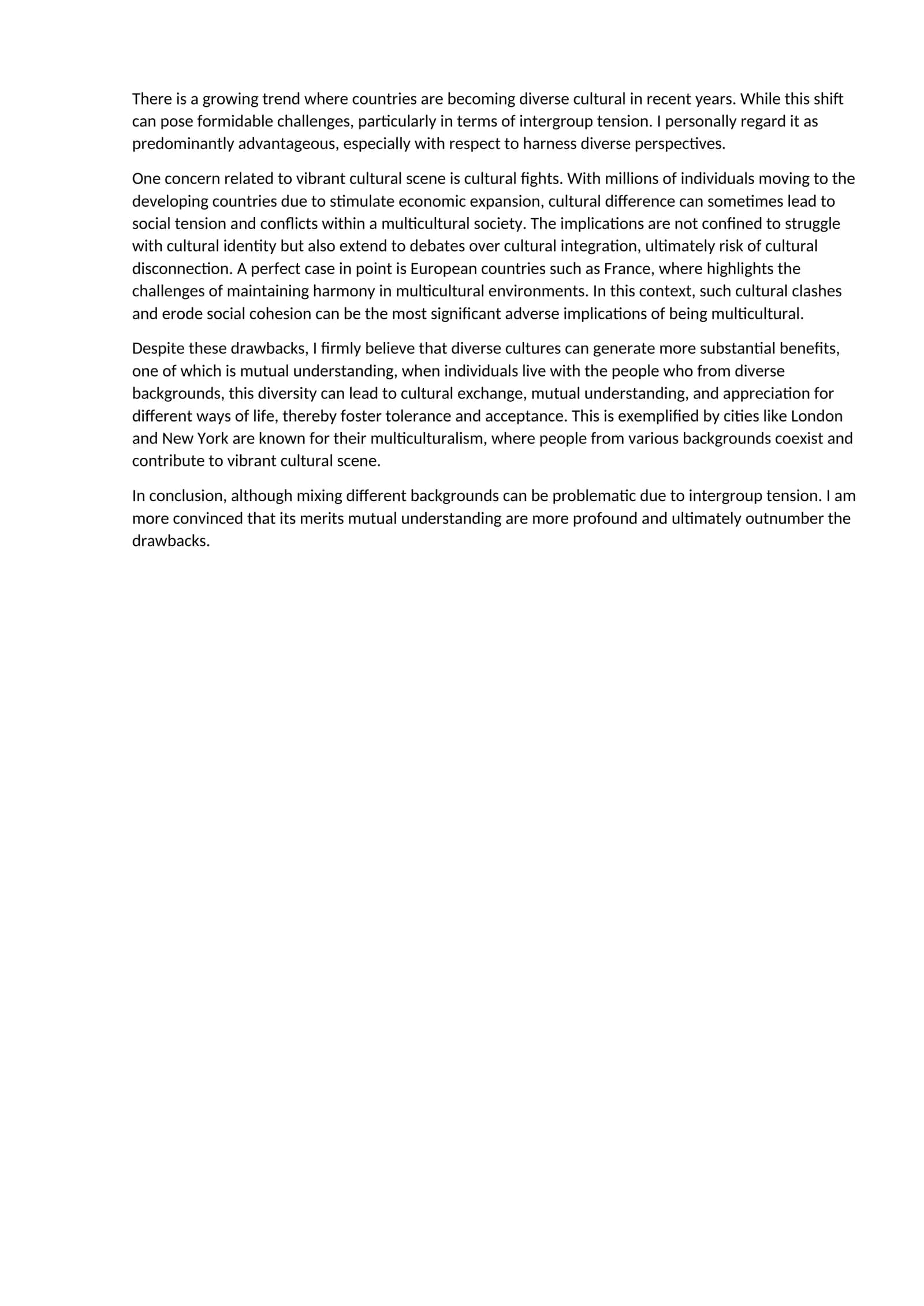Cultural Diversity and Integration