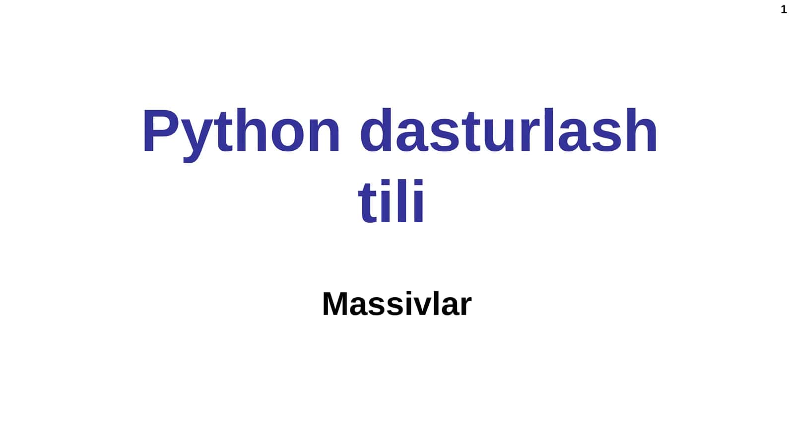 Python dasturlash tili