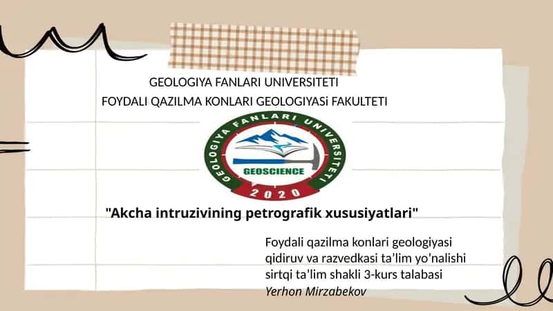 Akcha intruzivining petrografik xususiyatlari