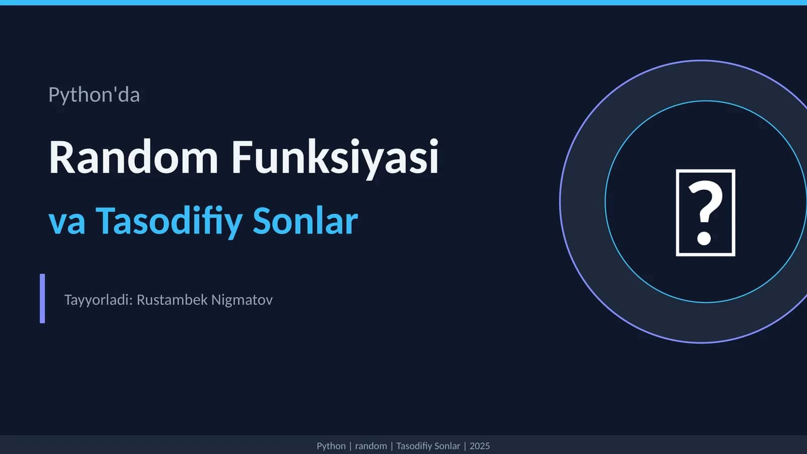 Python'da RandomFunksiyasi va Tasodifiy Sonlar