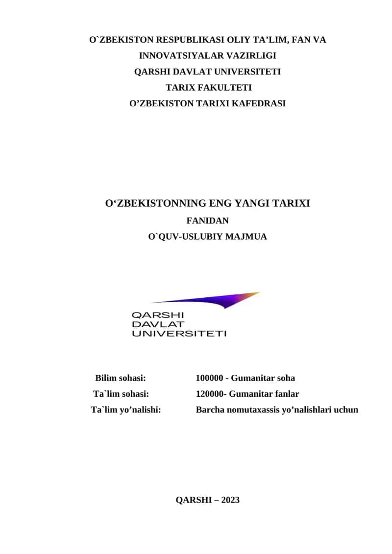 O‘zbekistonning eng yangi tarixi