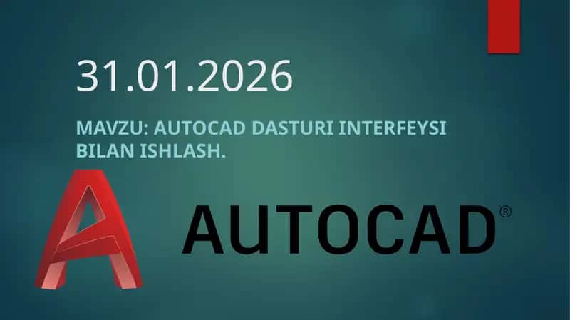Auto CAD dasturi interfeysi