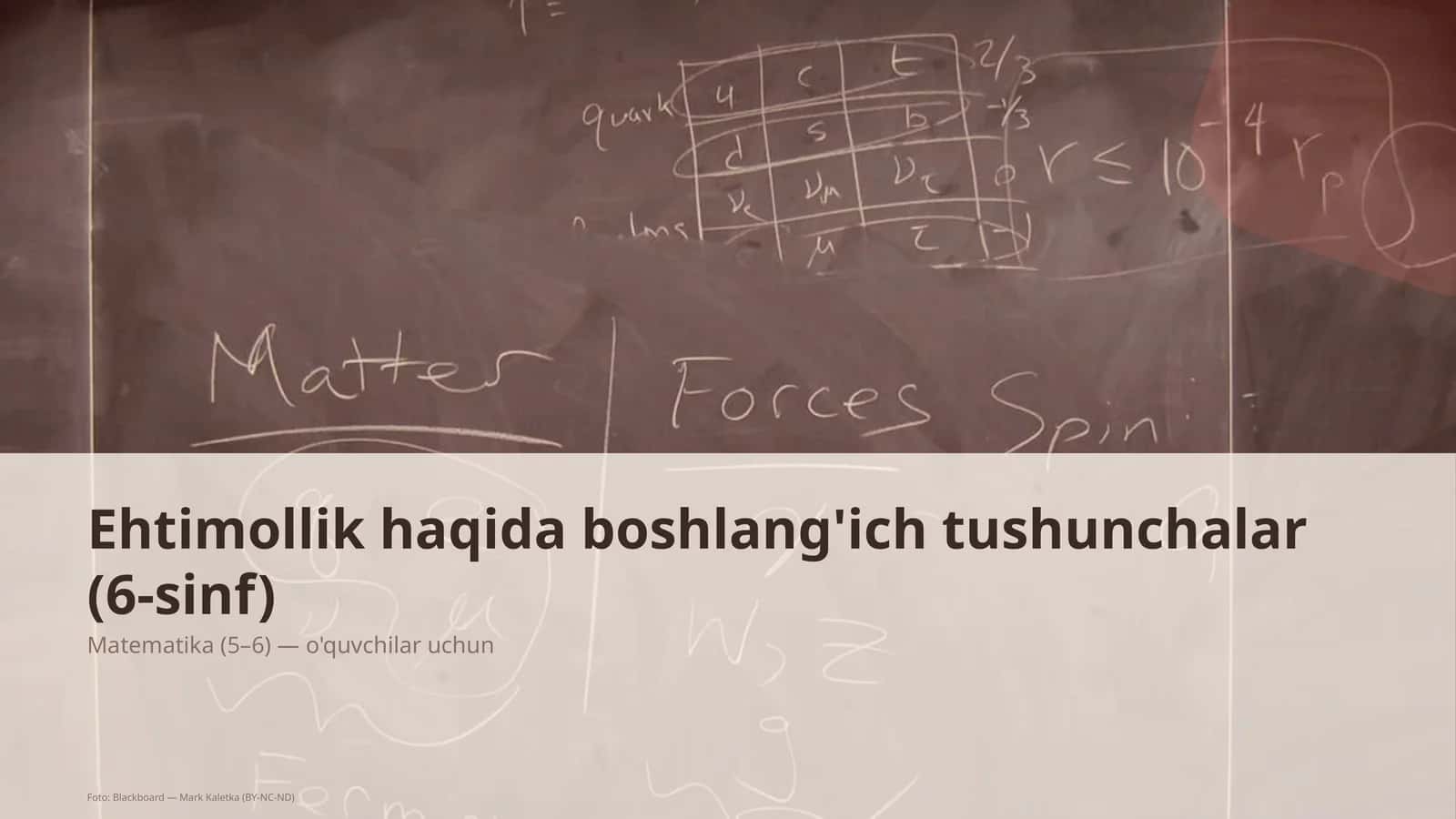 Ehtimollik haqida boshlang'ich tushunchalar (6-sinf)