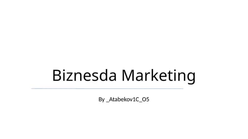 Marketing asoslari