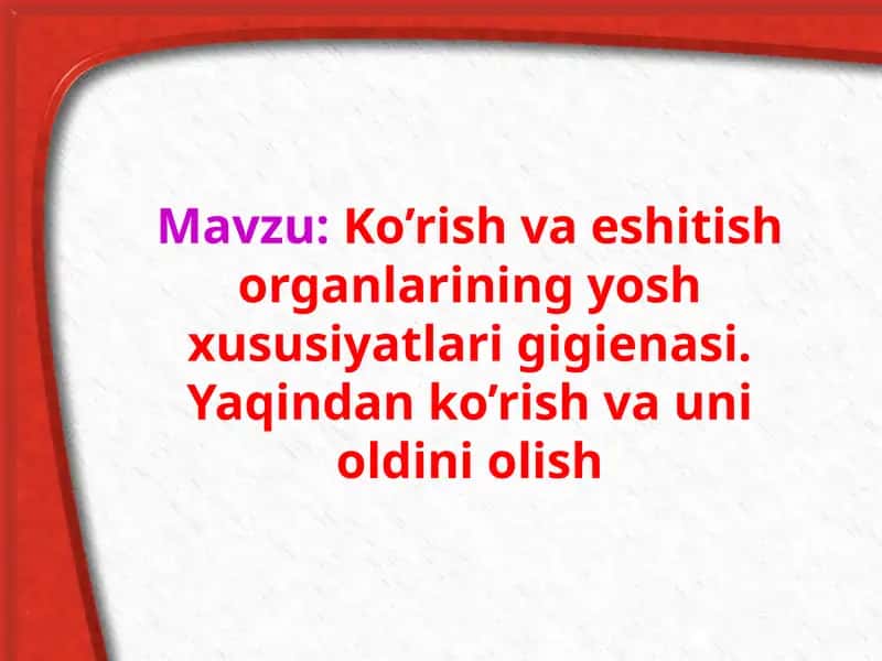 Analizatorlar gigienasi