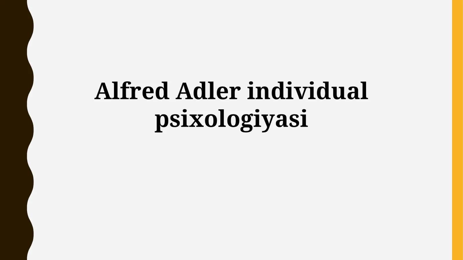 Alfred Adler individualpsixologiyasi