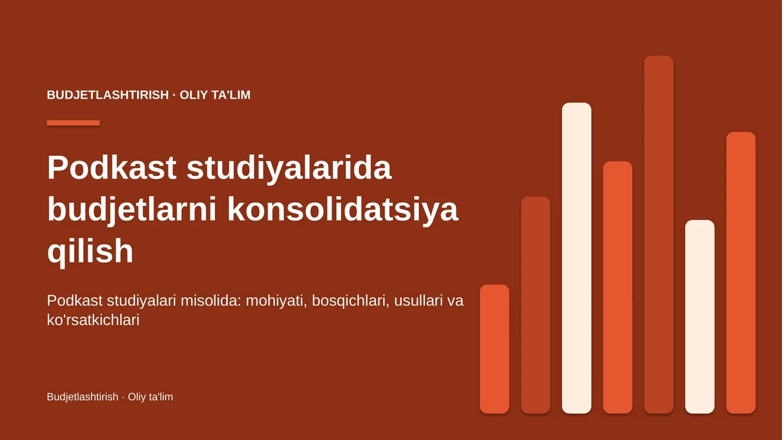 podkast studiyalarida budjetlarni konsolidatsiya qilish 8506