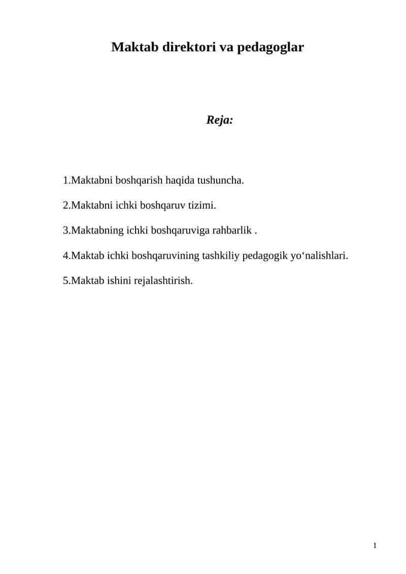 Maktab direktori va pedagoglar