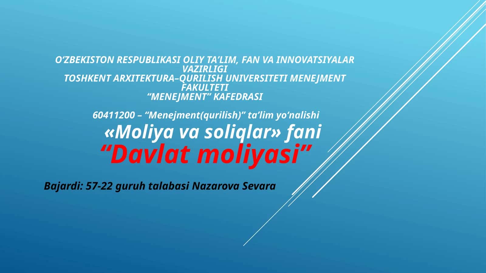 Davlat moliyasi
