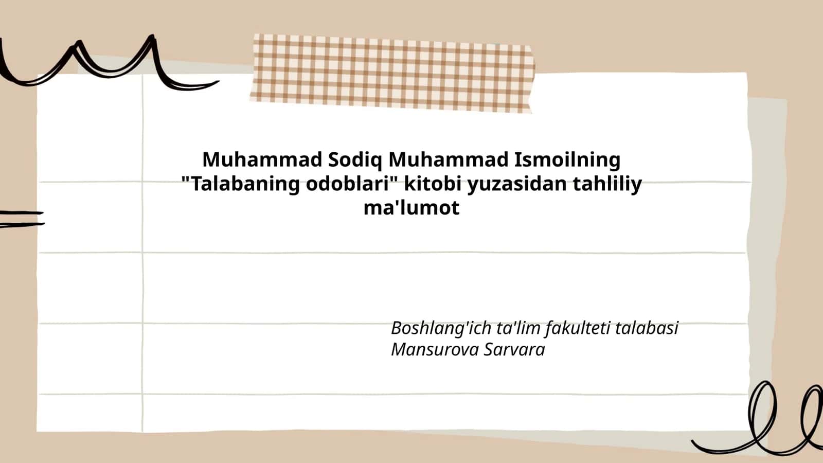Talabaning odoblari