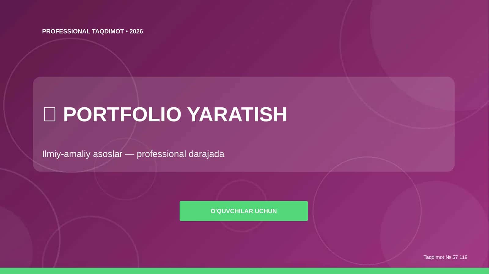 PORTFOLIO YARATISH