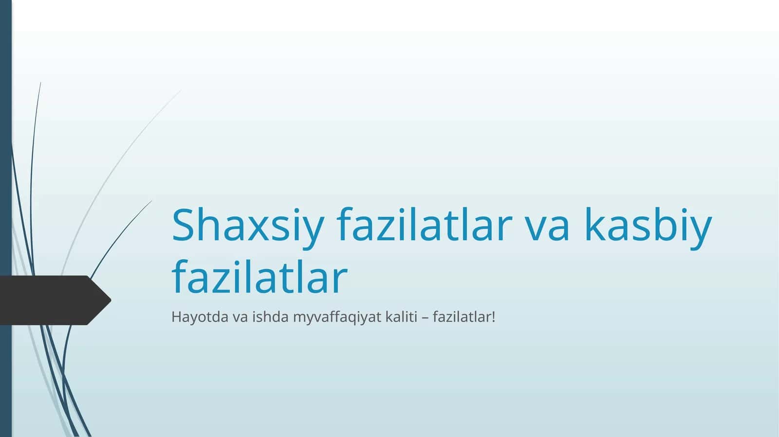 Shaxsiy fazilatlar va kasbiy fazilatlar