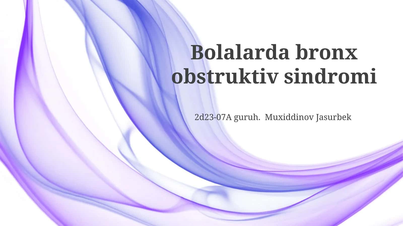 Bolalarda bronx obstruktiv sindromi