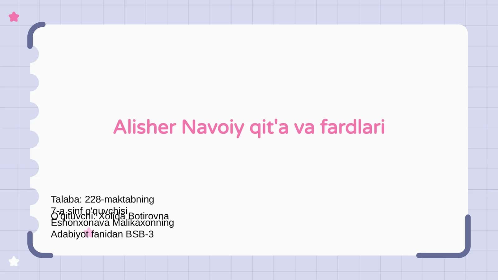 Alisher Navoiy qit'a va fardlari