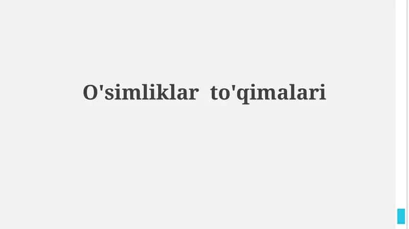 O'simliklarto'qimalari