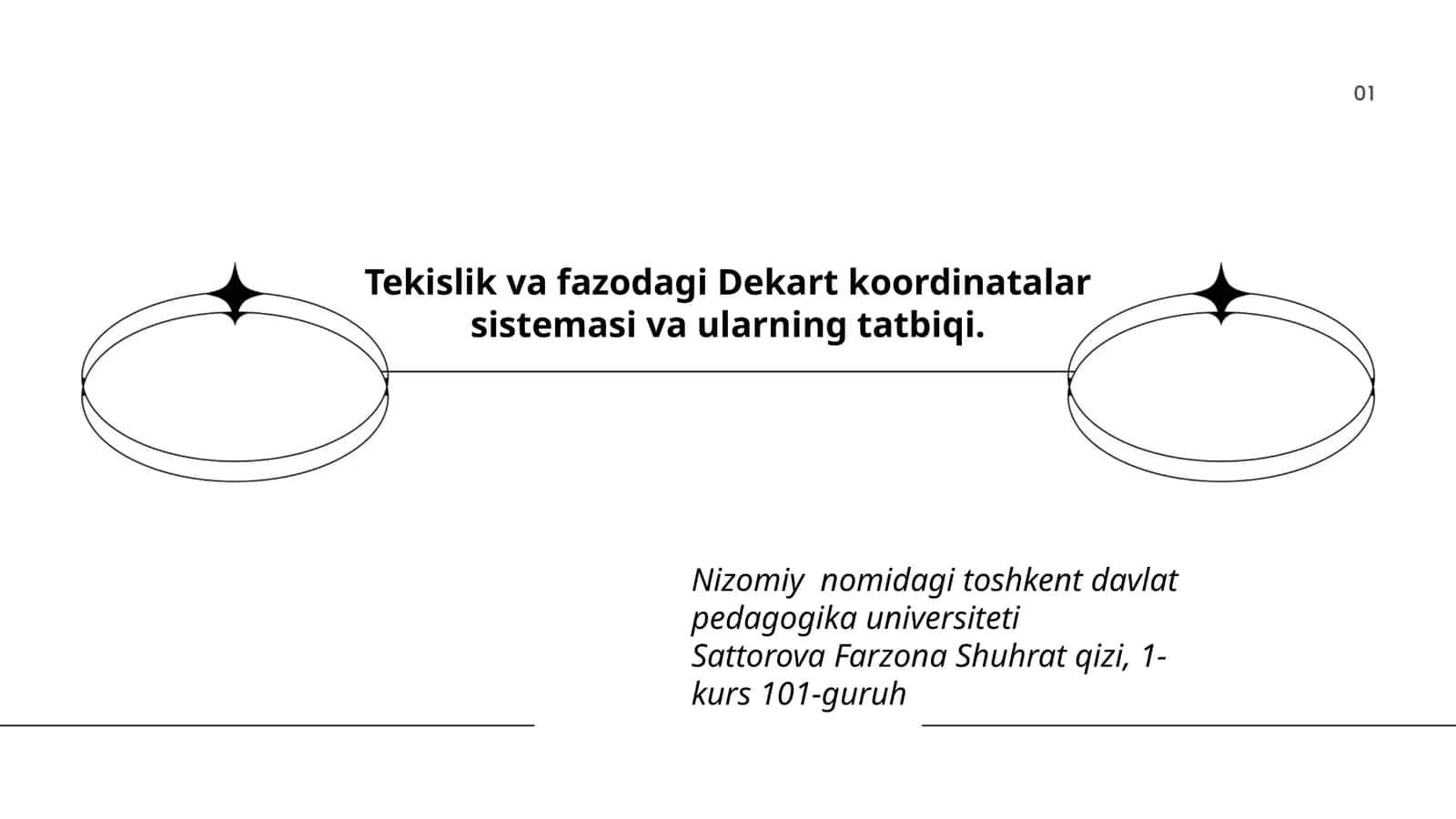 Tekislik va fazodagi Dekart koordinatalar sistemasi va ularning tatbiqi