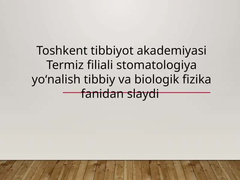 Stomatologik materiallarning elektr xossalari