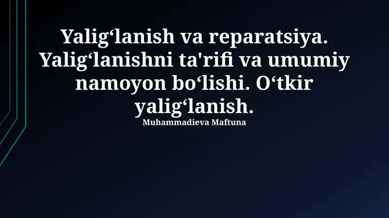 Yaligʻlanish va reparatsiya